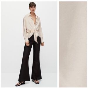 Massimo Dutti Cream Collar Shirt M